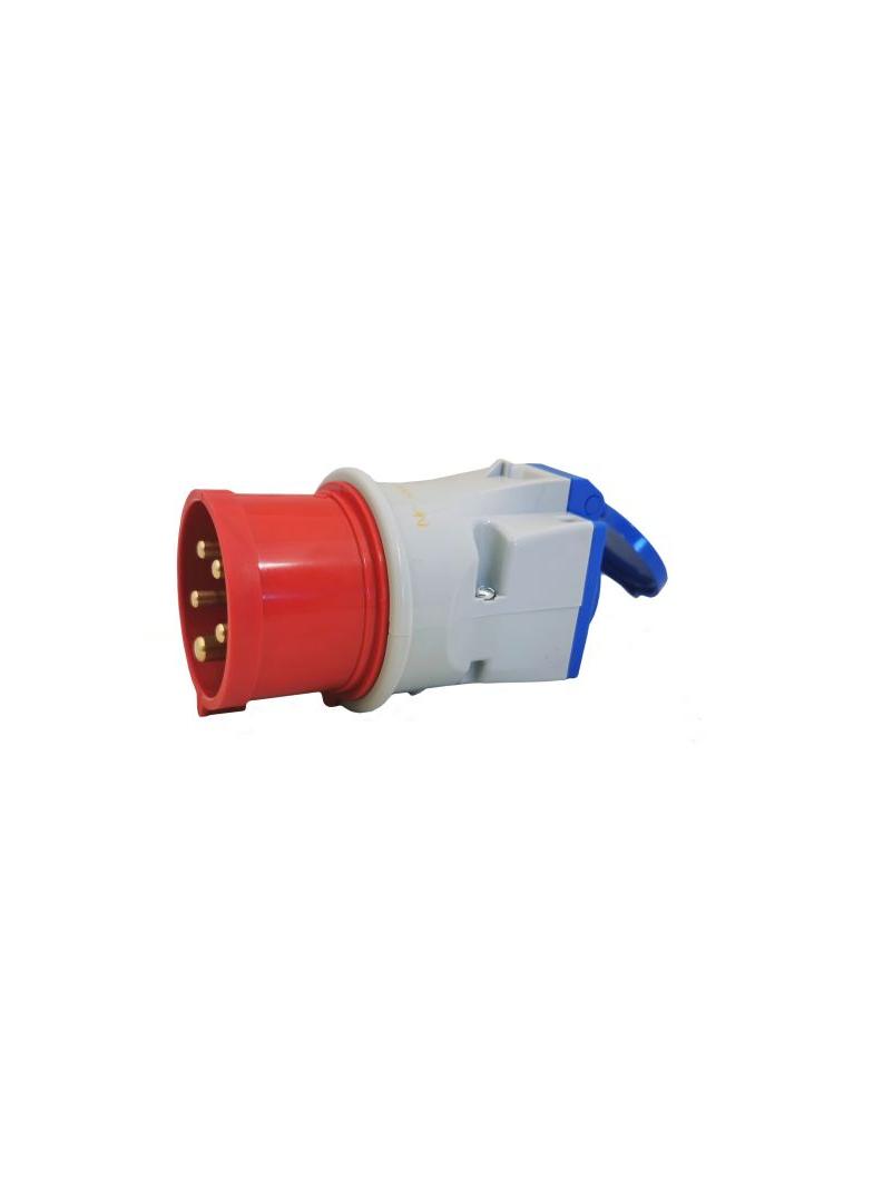 Adapter wtyczka 16A 400V 5P / gniazdo 16A 250V 3P IP44 Polam Nakło