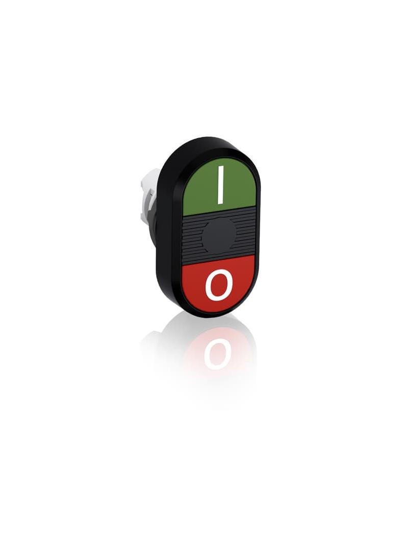 Przycisk podwójny niepodświetlany I-0 czarne pole MPD2-11B