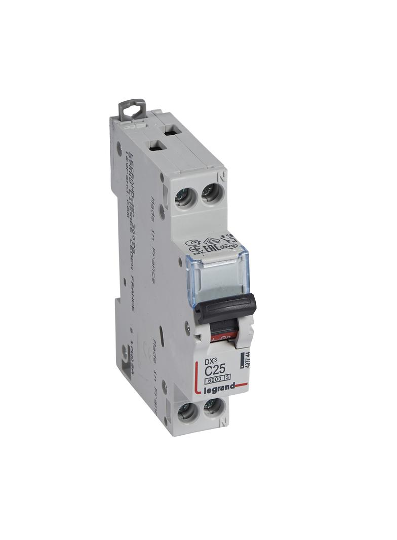 Wyłącznik Nadprądowy 1P+N C 25A 6kA S301N DX3 407744 LEGRAND