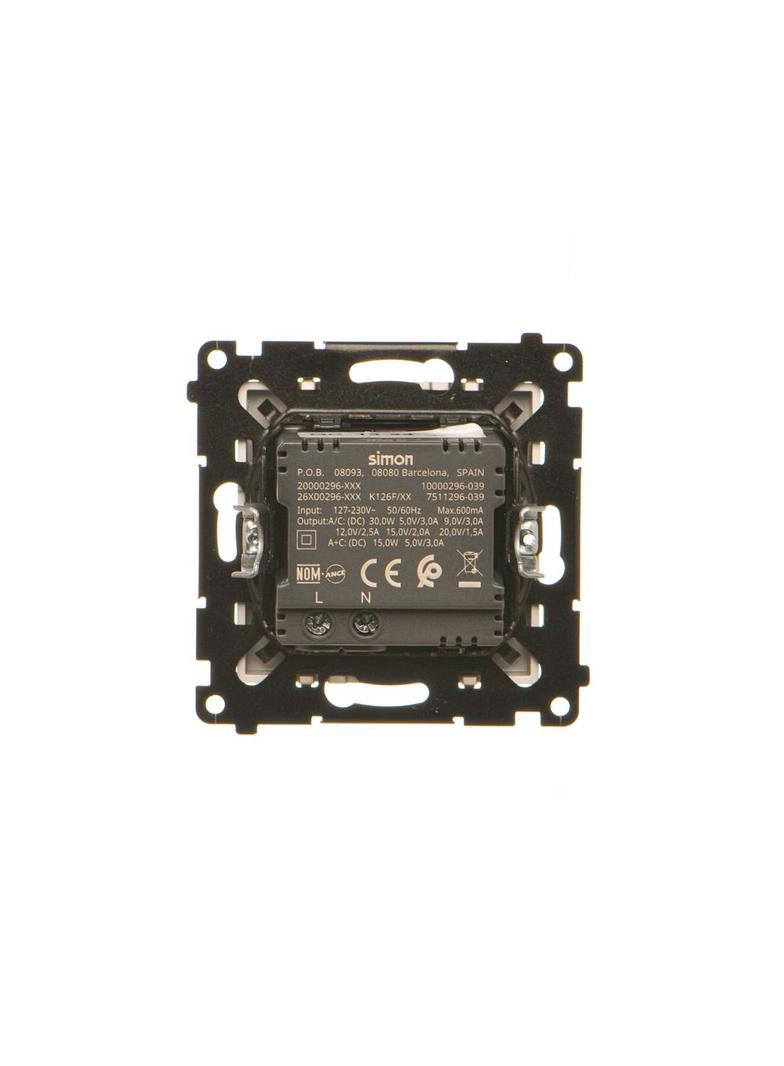 Simon 55 Ładowarka USB C+A 30W 230V szampański mat TEC2CAQ.01/144 KONTAKT