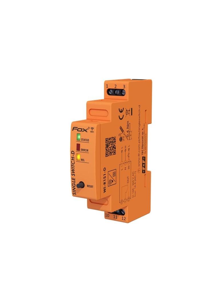 SINGLE SWITCH Pojedynczy przekaźnik Wi-Fi 230V NA SZYNE DIN WI-R1S1-D F&F