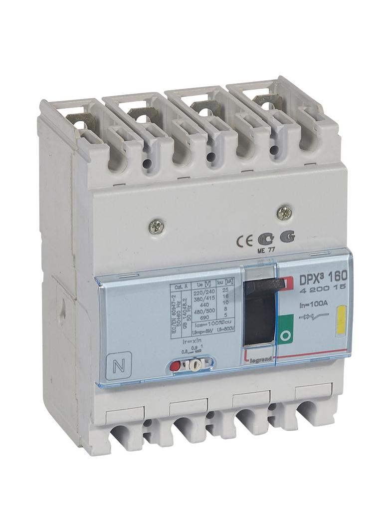 Wyłącznik DPX3 160 4P 100A 16kA 420015 LEGRAND