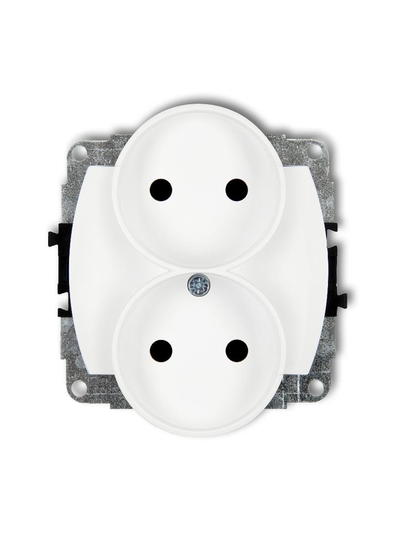 TREND Mechanizm gniazda podwójnego do ramki poziomej bez uziemienia 2x2P (przesłony torów prądowych)