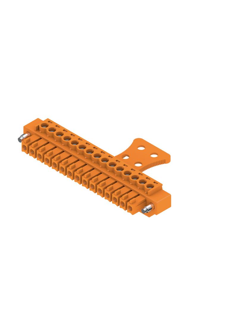 BCZ 3.81/15/180FZE SN OR BX Wtyk PCB (złącze wiązki), 3.81 mm, Liczba biegunów: 15, Przyłącze z jarzmem /50szt./ 1236680000 WEIDMÜLLER