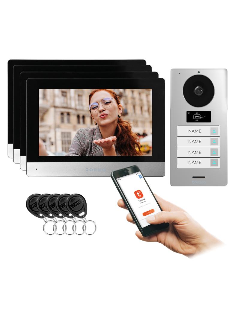 GAYD MULTI4, zestaw wideodomofonowy, bezsłuchawkowy, monitor dotykowy 8" LCD, Wi-Fi + APP na telefon