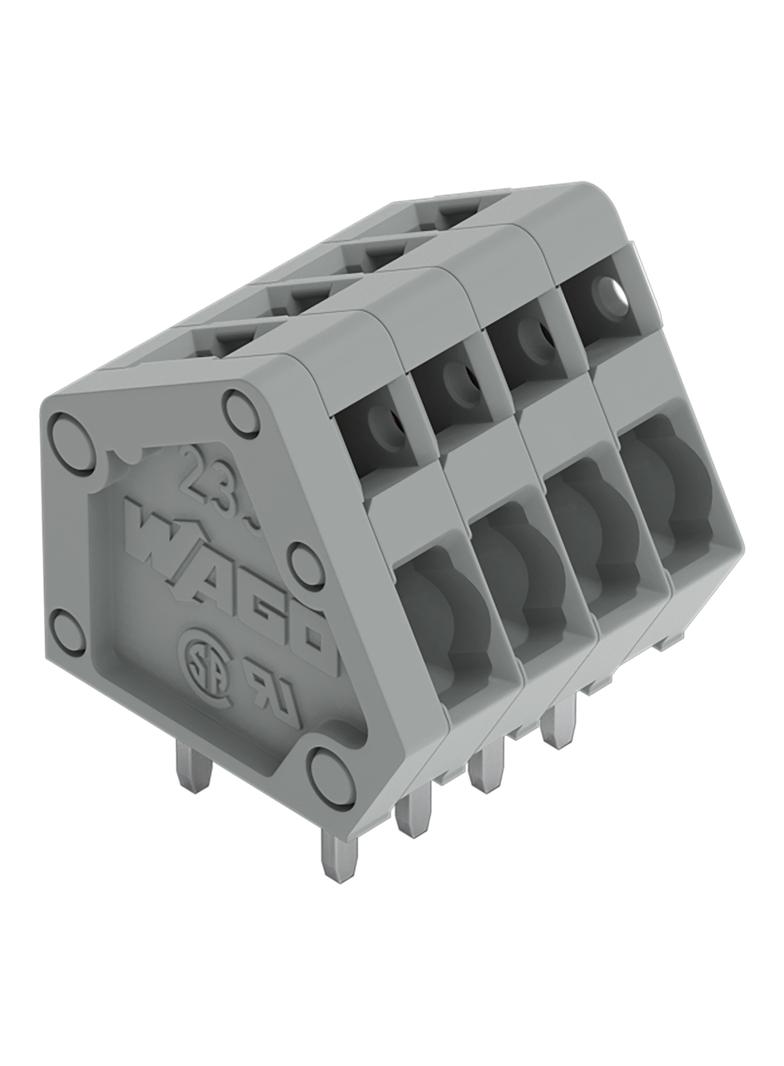 listwa zaciskowa do pł. drukowanych 10-bieg. szara raster 2,5 mm /45szt./ WAGO