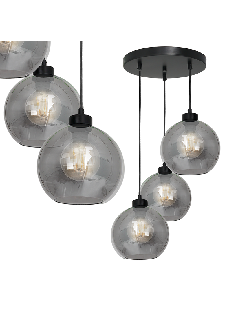 Milagro lampa wisząca Sofia Smoked 3xE27 czarna MLP6583