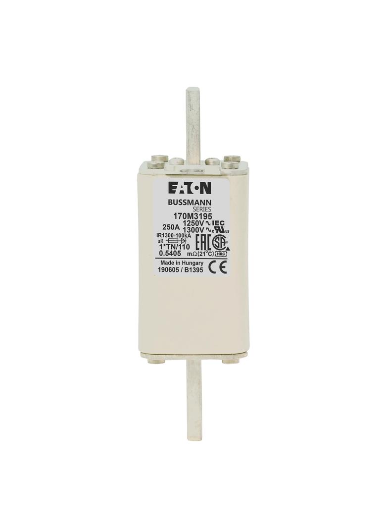 FUSE 250A 1250V 1*TN/110 AR CU Wkładka szybka 250A AC 1250V rozmiar 1 45x58x138 mm a 170M3195 EATON