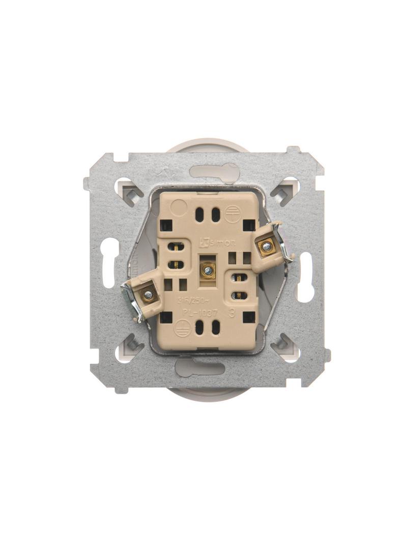 Simon 54 Nature Gniazdo wtyczkowe bez uziemienia z przesłonami podwójne do ramek NATURE 16A 250V zaciski śrubowe biały DG2MZN.01/11 KONTAKT