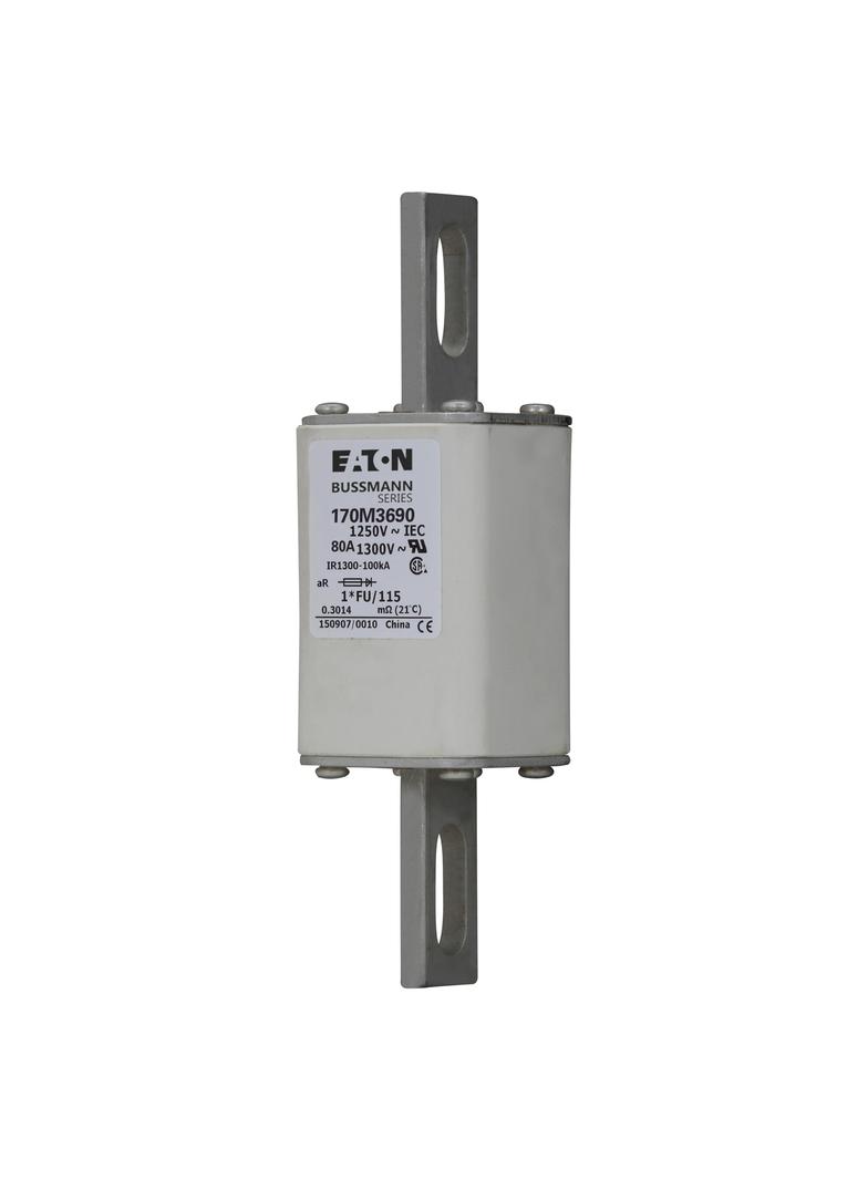 FUSE 80A 1250V 1*FU/115 AR CU Wkładka szybka 80A AC 1250V rozmiar 1 45x45x156 mm aR, 170M3690 EATON