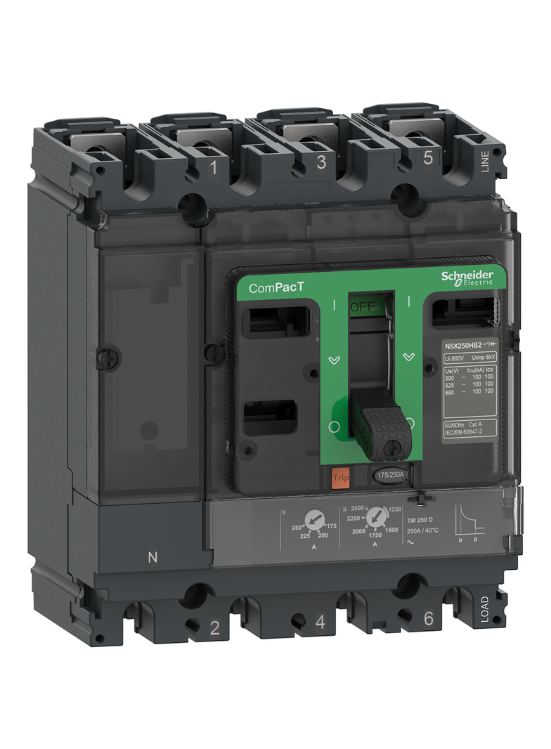 Wyłącznik, ComPacT NSX, NSX160N, TM160D, 4P4D, 50kA