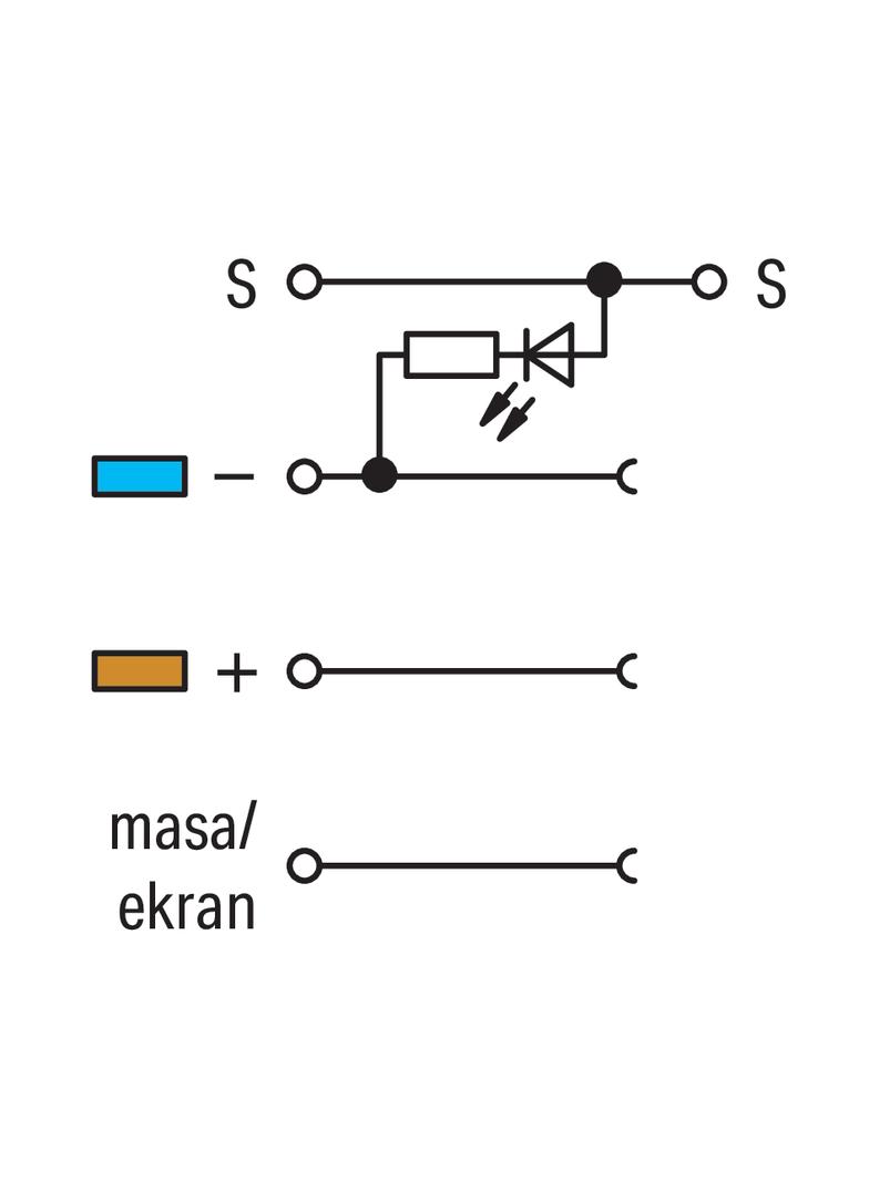 4-przewodowa złączka do czujników z LED szara