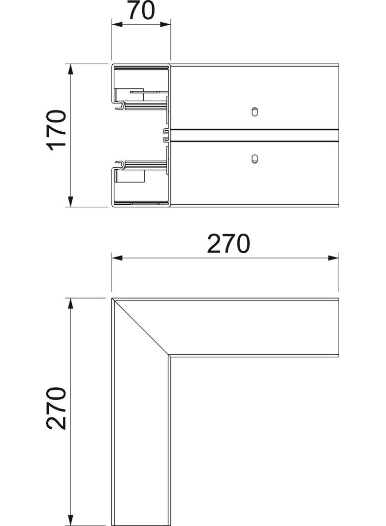 GKH-A70170RW Naroże zewnętrzne, bezhalogenowe