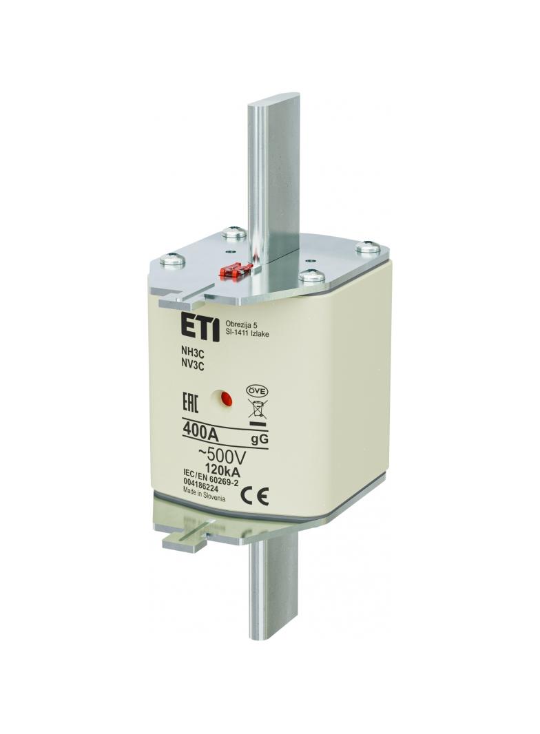 Wkładka topikowa NH zwłoczna KOMBI NH3C gG 400A 500V 004186224 ETI