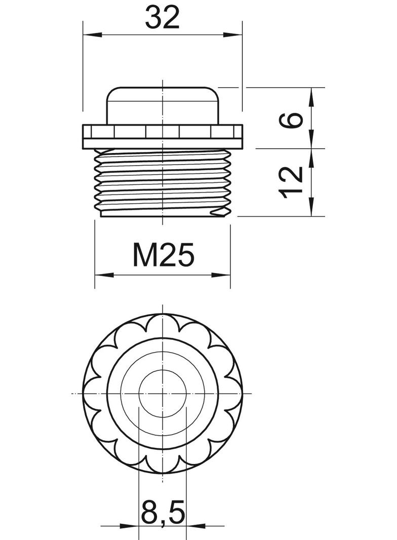 90 M, ZAŚLEPKI ZAMKNIĘTE M25 JSZ.