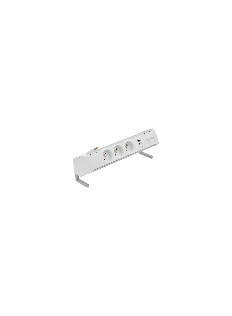 Simon 480 TS48-430E30BK0-30 Biurkowy zestaw gniazd 3 gn. typ E + ładow. USB A+C i płytka dla 2 złącz 48430E30BK00000-30 KONTAKT