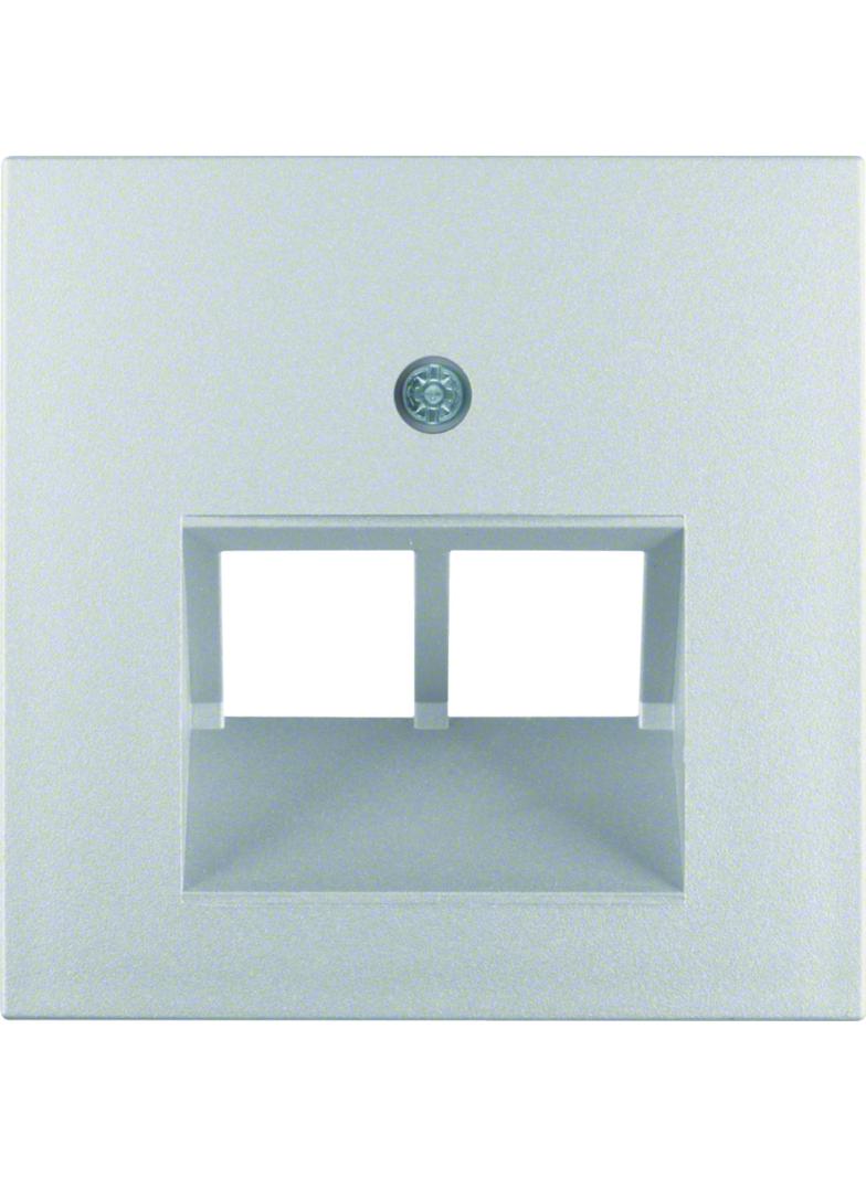BERKER B.Kwadrat/B.7 Płytka czołowa do gniazda przyłączeniowego UAE podwójna komp./tel. aluminium 14