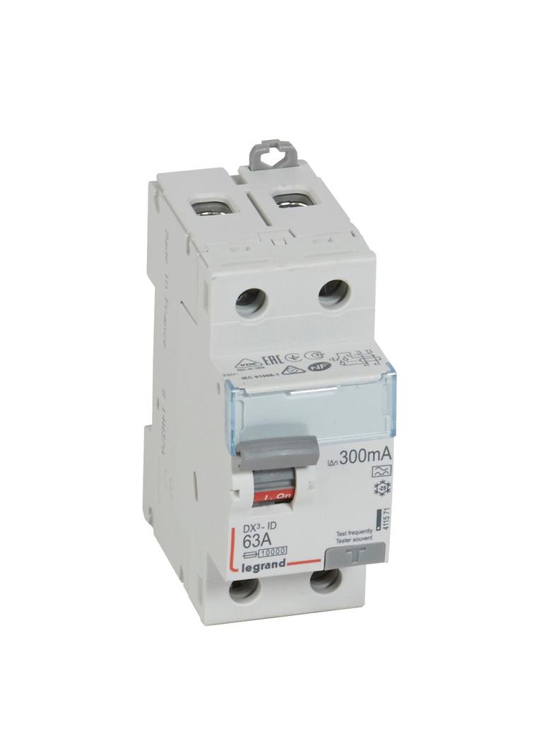WYŁĄCZNIK RÓŻNICOWOPRĄDOWY P 302 2P 63A 300MA TYP A SERII DX3, Legrand