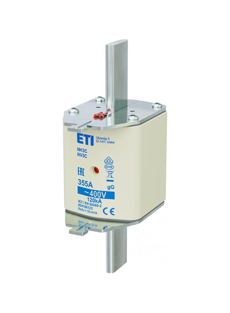 Wkładka topikowa NH zwłoczna KOMBI NH3C gG 355A 400V 004186123 ETI
