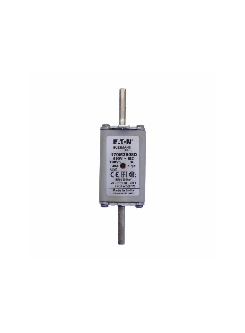 FUSE 40A 690V aR DIN 1 HSDNH Wkładka szybka 40A 690V aR DIN 1 podwójny wskaźnik 170M3808D EATON