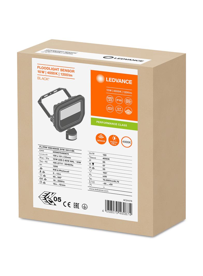 Naświetlacz FLOOD LED PERFORMANCE 10W 4000K SYM 100 SENSOR black