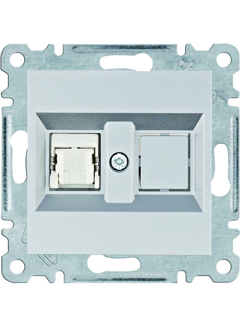 lumina Gniazdo komputerowe pojedyczne RJ45 kat.5e FTP, srebrny