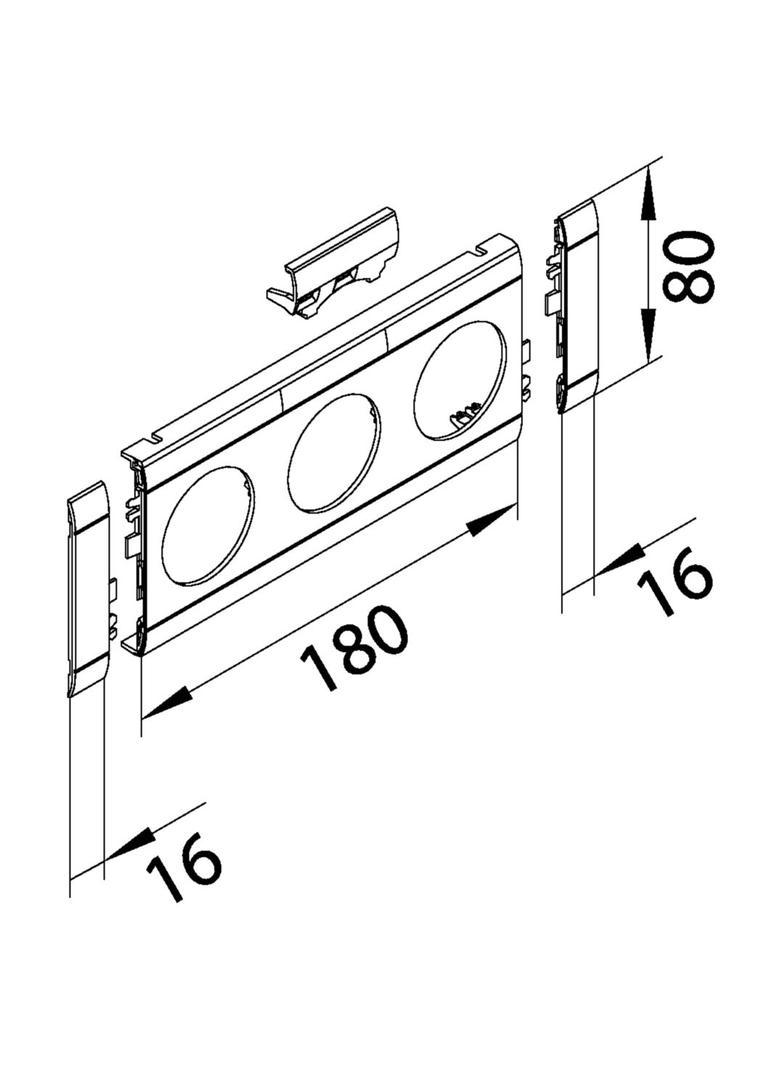 tehalit.WA Maskownica 3-krotna z polem opisowym ABS bezhalogenowy biały GB080319016 HAGER