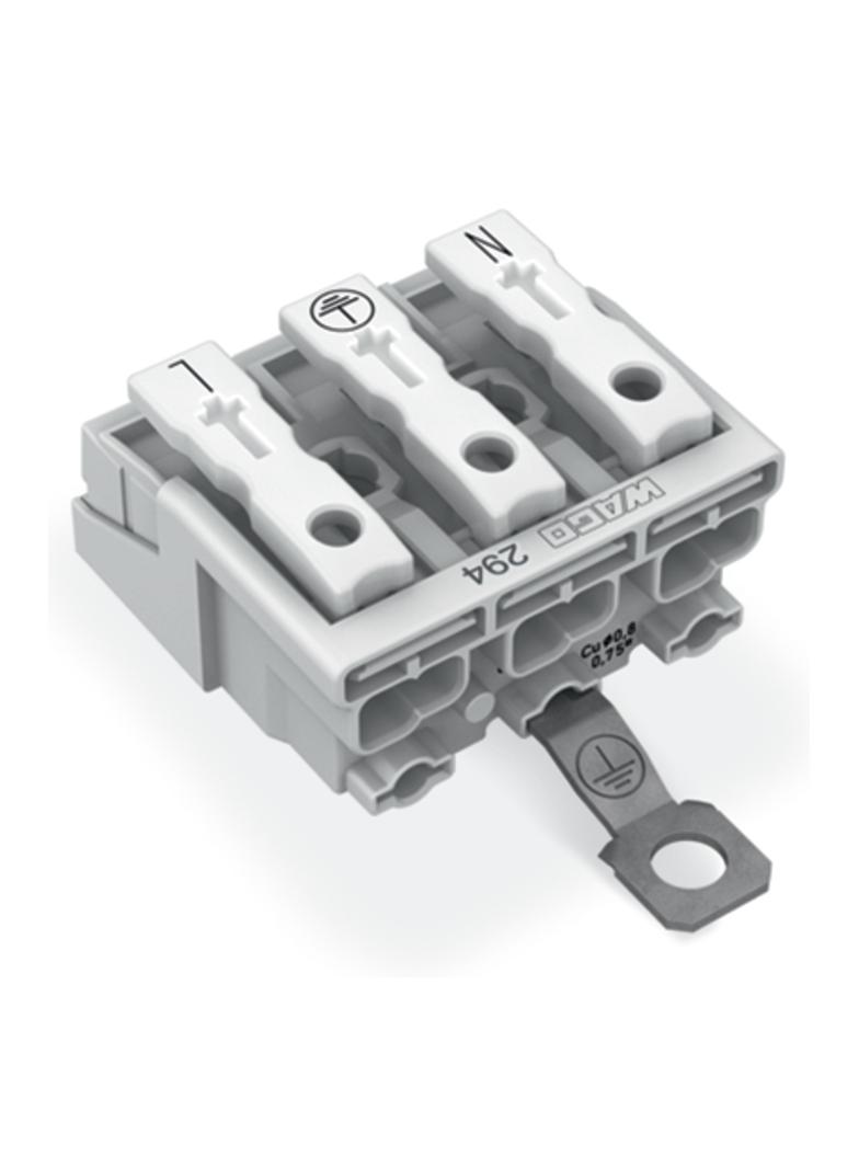złączka zasilająca 3-biegunowa bez stopek ze stykiem PE