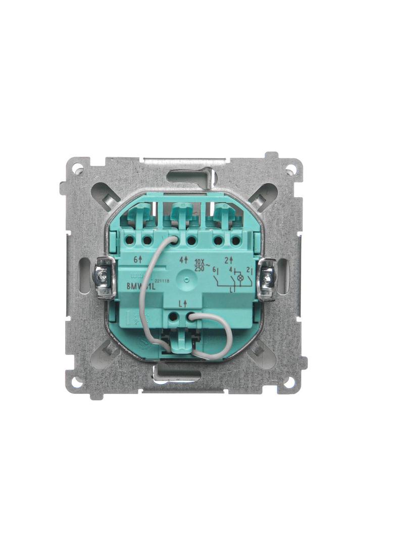 Simon Basic Łącznik potrójny z podświetleniem LED 10A 250V szybkozłączka satynowy BMW31L.01/29 KONTAKT