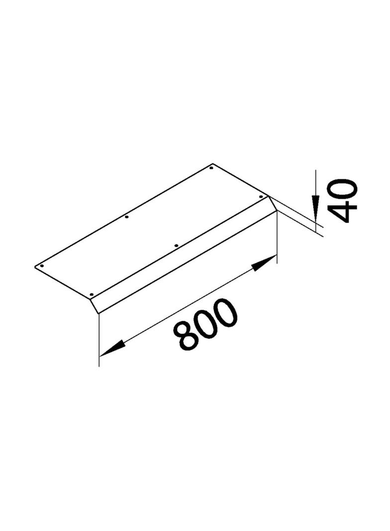 tehalit.AK Pokrywa kanału napodł 1-str skos dł. 800mm 250x40mm stal AKB82500401 HAGER