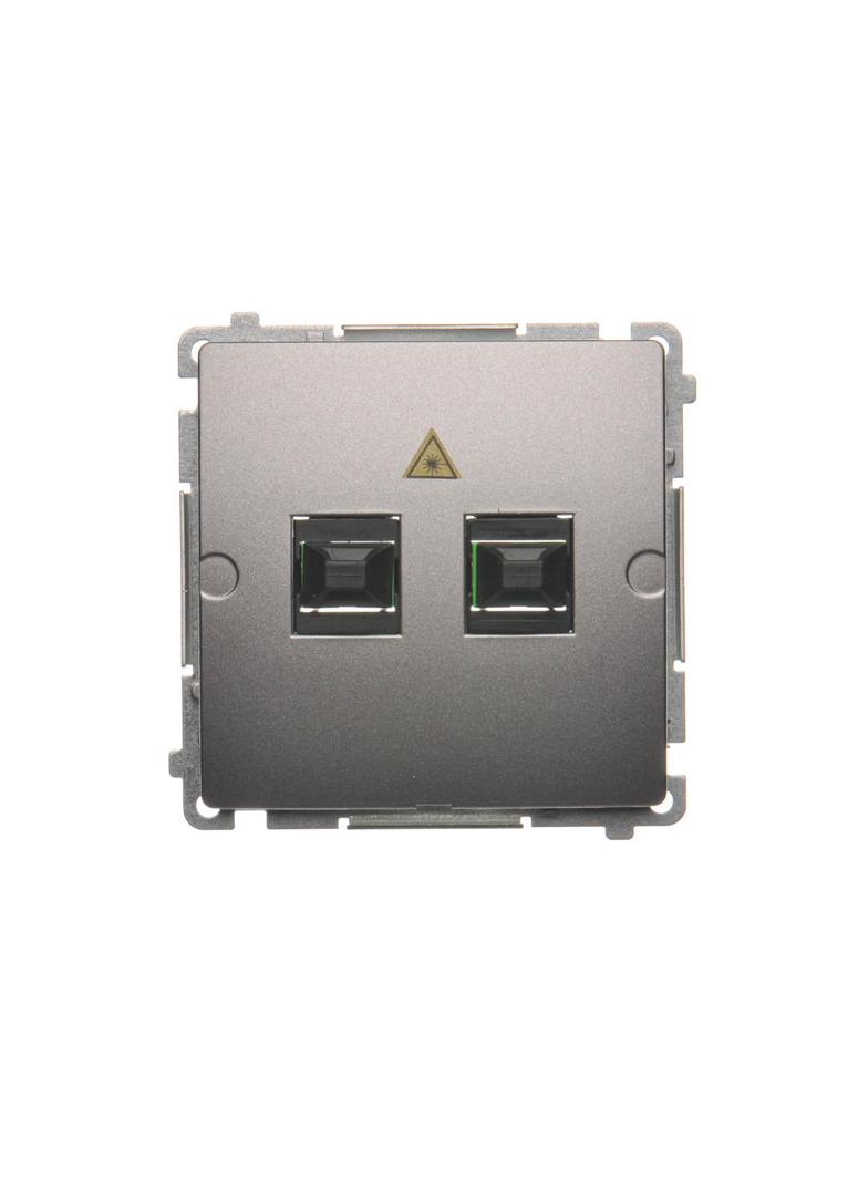 Simon Basic Gniazdo światłowodowe / optyczne podwójne SC/APC stal inox BMGS2.01/21 KONTAKT