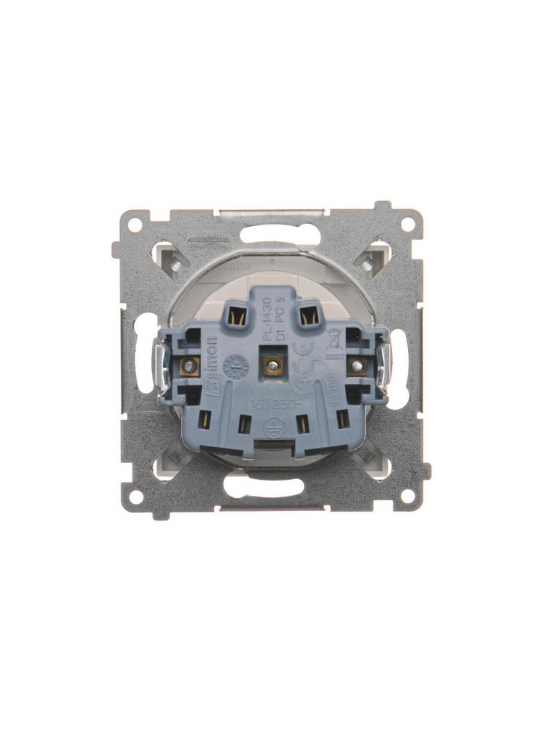 Simon 54 Gniazdo IP44 bez uszczelki 16A z. śrub. biały *Wymagana uszczelka ramki