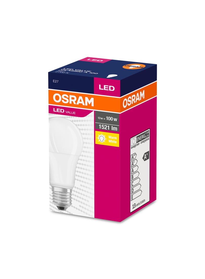 Lampa LED VALUE Classic A100 non-dim plastik 13W 827 E27