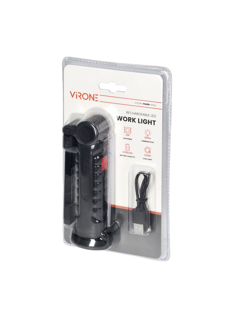 Latarka warsztatowa LED COB 2W, 200lm, 1200 mAh, składana