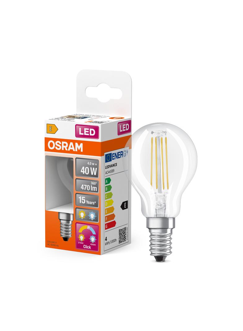 Lampa LED STAR+ non-dim CL P40 Act&Rel FILAMENT 4W 827 E14