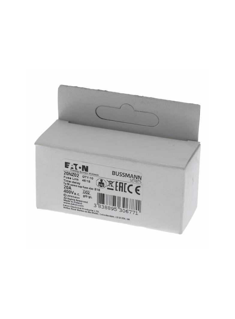 FUSE-D02 20A T GL/GG 400VAC E18 Wkładka D02 20A T GL/GG 400VAC E18 20NZ02 EATON