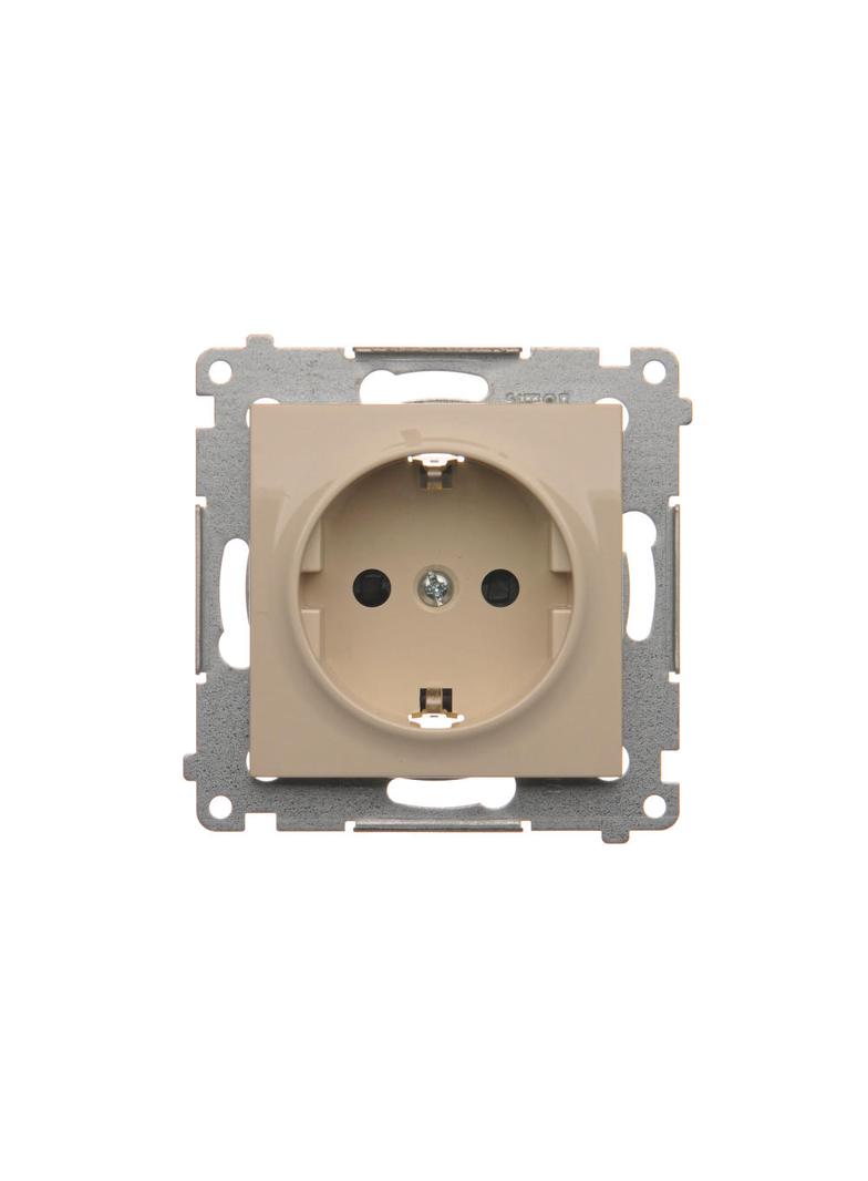 Simon 54 Gniazdo Schuko z przesłonami 16A z. śrub. kremowy