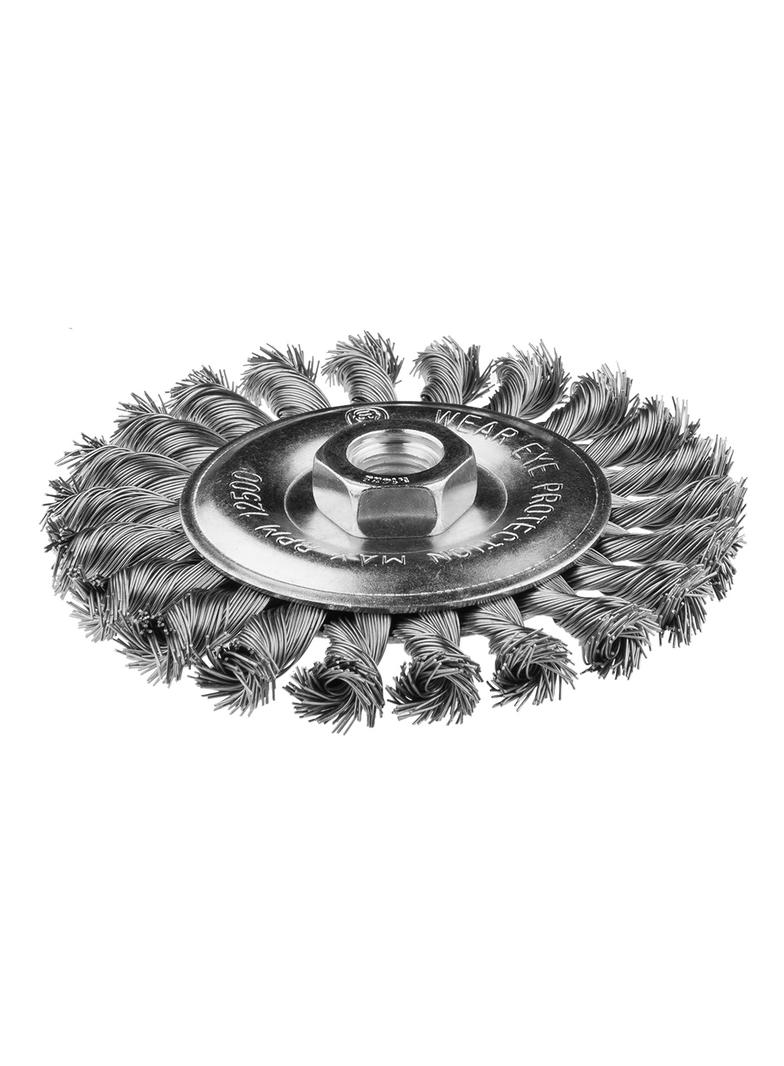 Szczotka druciana tarczowa 125 mm x M14, INOX