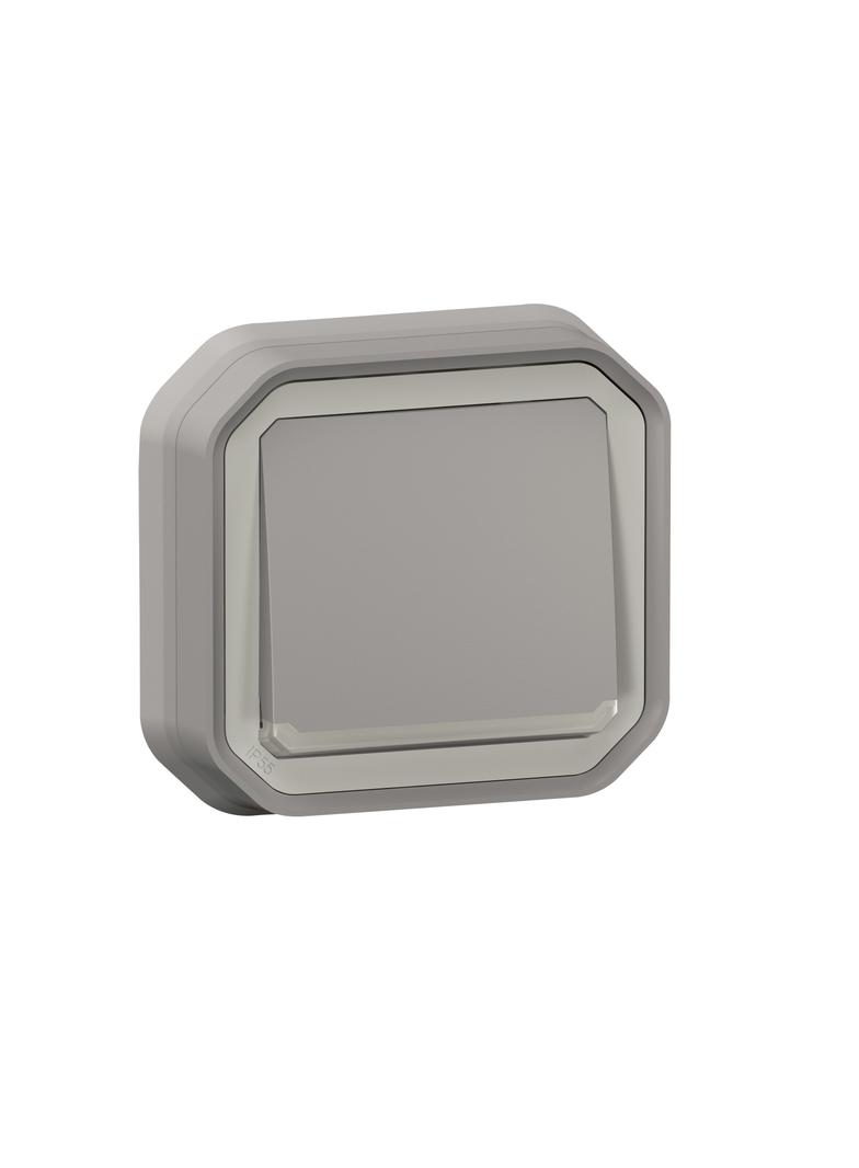 NOWE PLEXO - PRZY. JEDNOBIEGUNOWY Z PODŚWIETL. KOMPLET PODTYNK. 10A-250V~ SZARY