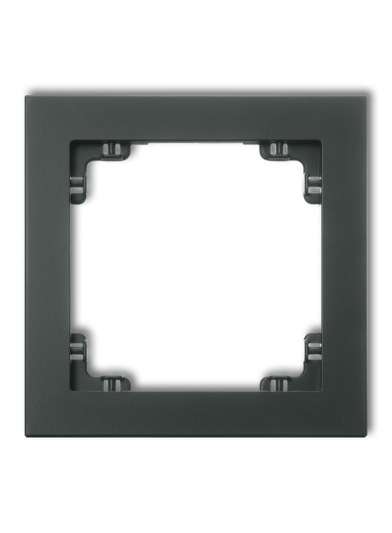 DECO Ramka uniwersalna pojedyncza z tworzywa grafitowy mat