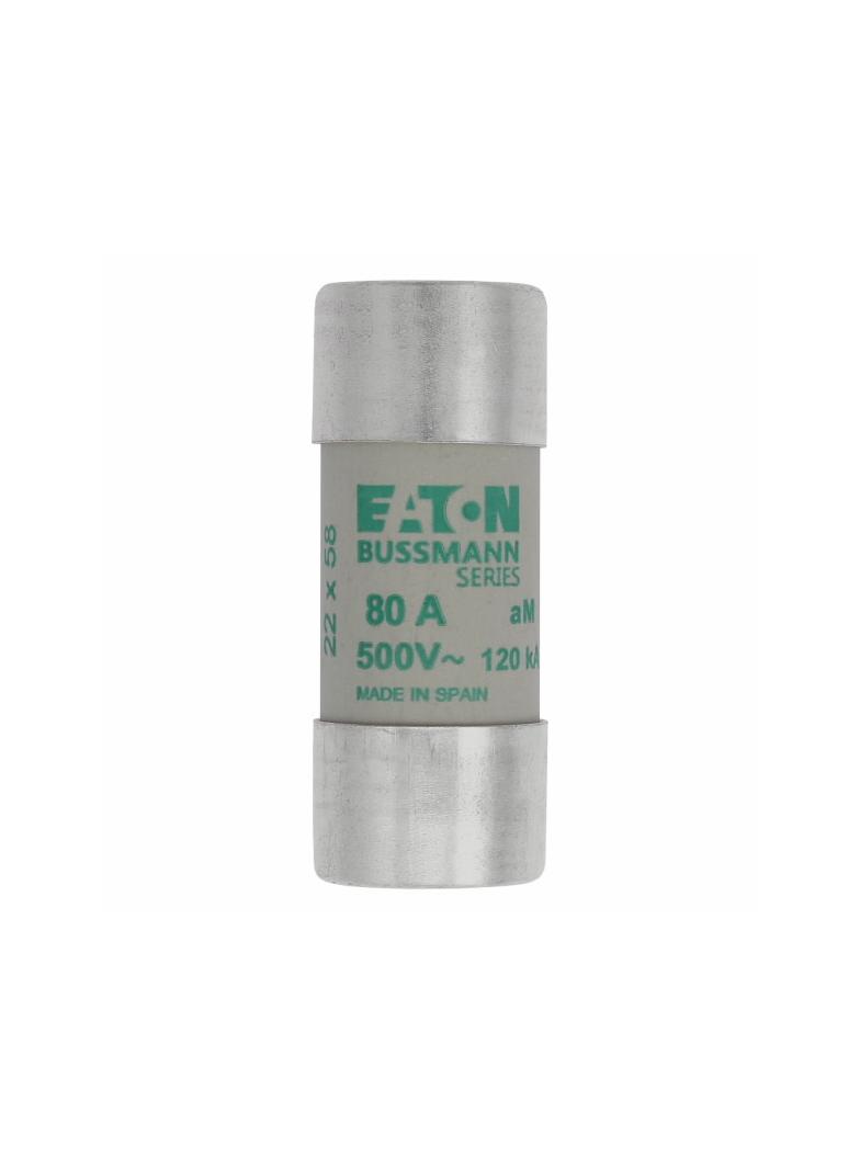CYLINDRICAL FUSE 22 x 58 80A AM 500V AC Wkładka cylindryczna 22 x 58mm 80A AM 500V AC C22M80 EATON