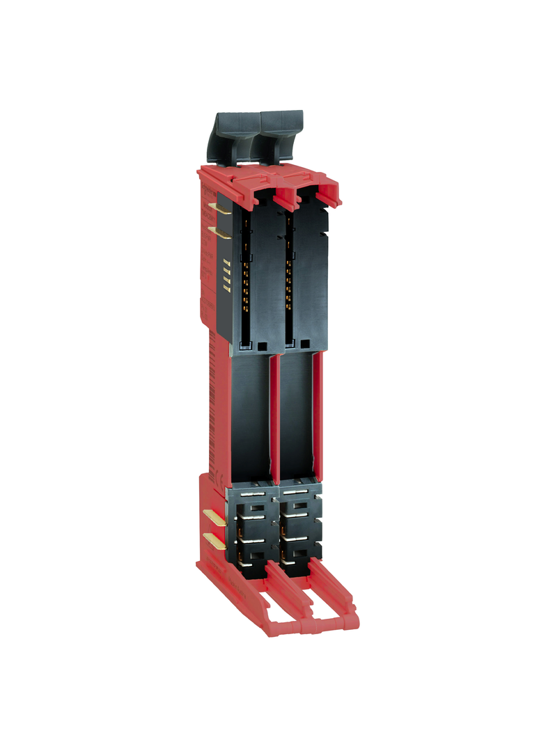 Modicon TM5, moduł bazowy bezpieczeństwa do elektronicznych modułów We/Wy, 24 VDC, czerwony