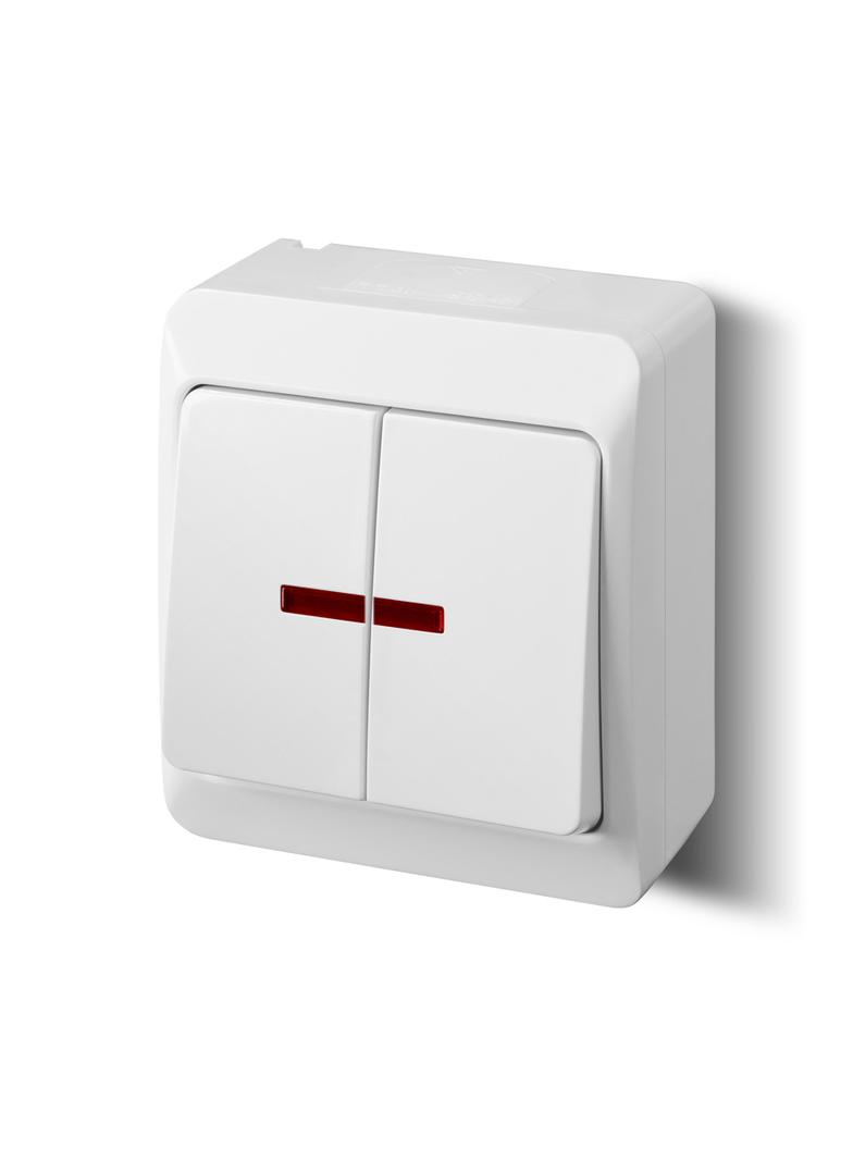 WYŁĄCZNIK HERMES ŚWIECZNIKOWY PODŚWIETLANY – KLAWISZ BIAŁY