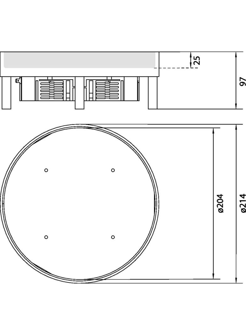tehalit.VE-EE Pokrywa pełna IP54 20kN EKSR06 fi215 25mm stal nierdzewna