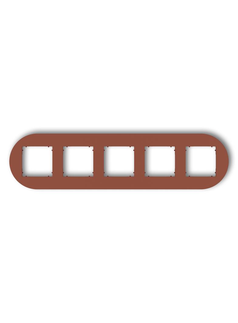 MINI Ramka uniwersalna pięciokrotna okrągła z tworzywa terakota