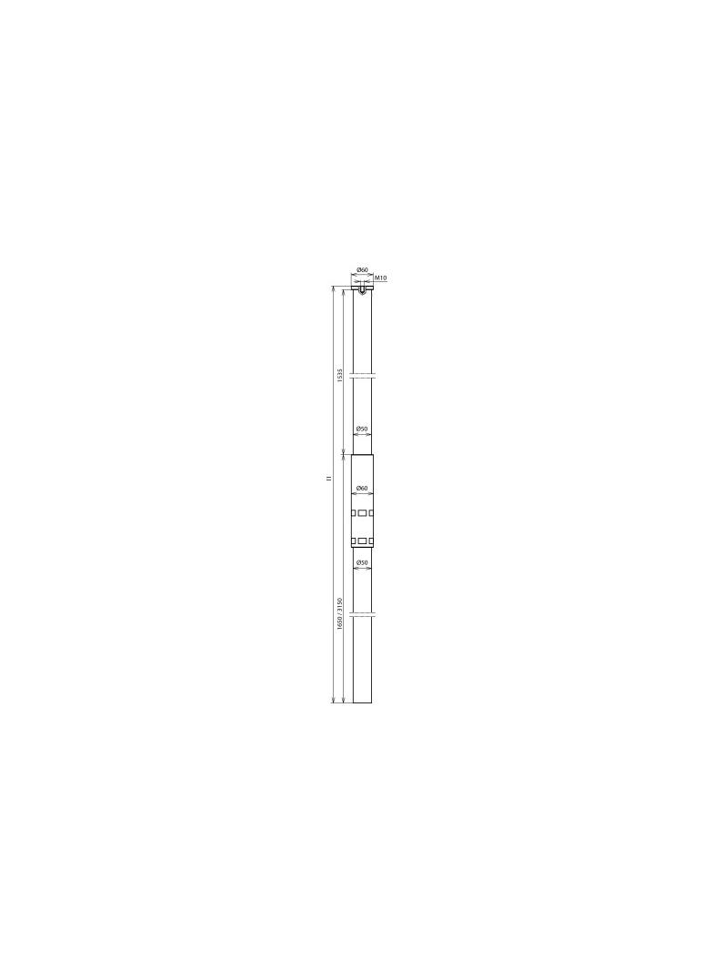 Rura wsporcza fi 50 mm dł. 4700 mm, GFK/Al 105301 DEHN