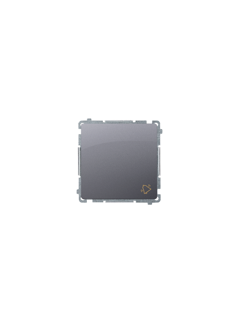 Simon Basic Przycisk dzwonek 10A 250V szybkozłączka srebrny mat BMD1.01/43 KONTAKT