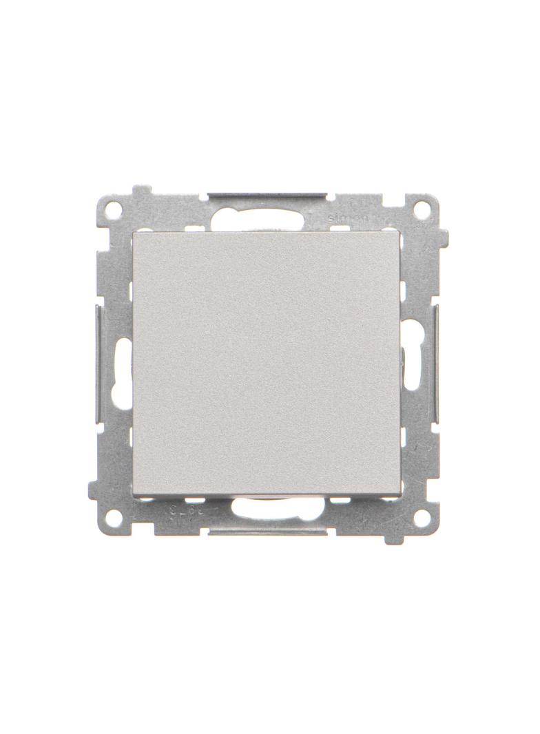 Simon 55 Przycisk zwierny pojedynczy rozwierny bez piktogramu szybkozłączka Aluminium mat TPR1.01/143 KONTAKT