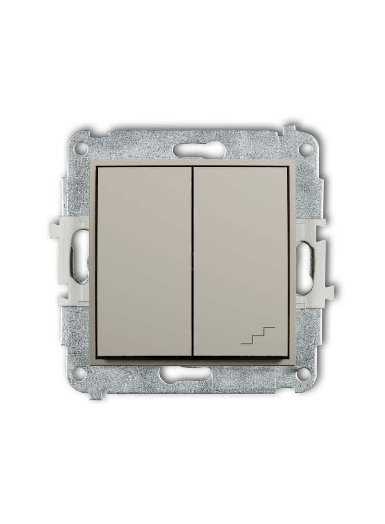 ICON Łącznik pojedynczy ze schodowym (wspólne zasilanie) taupe 60IWP-10.1 KARLIK