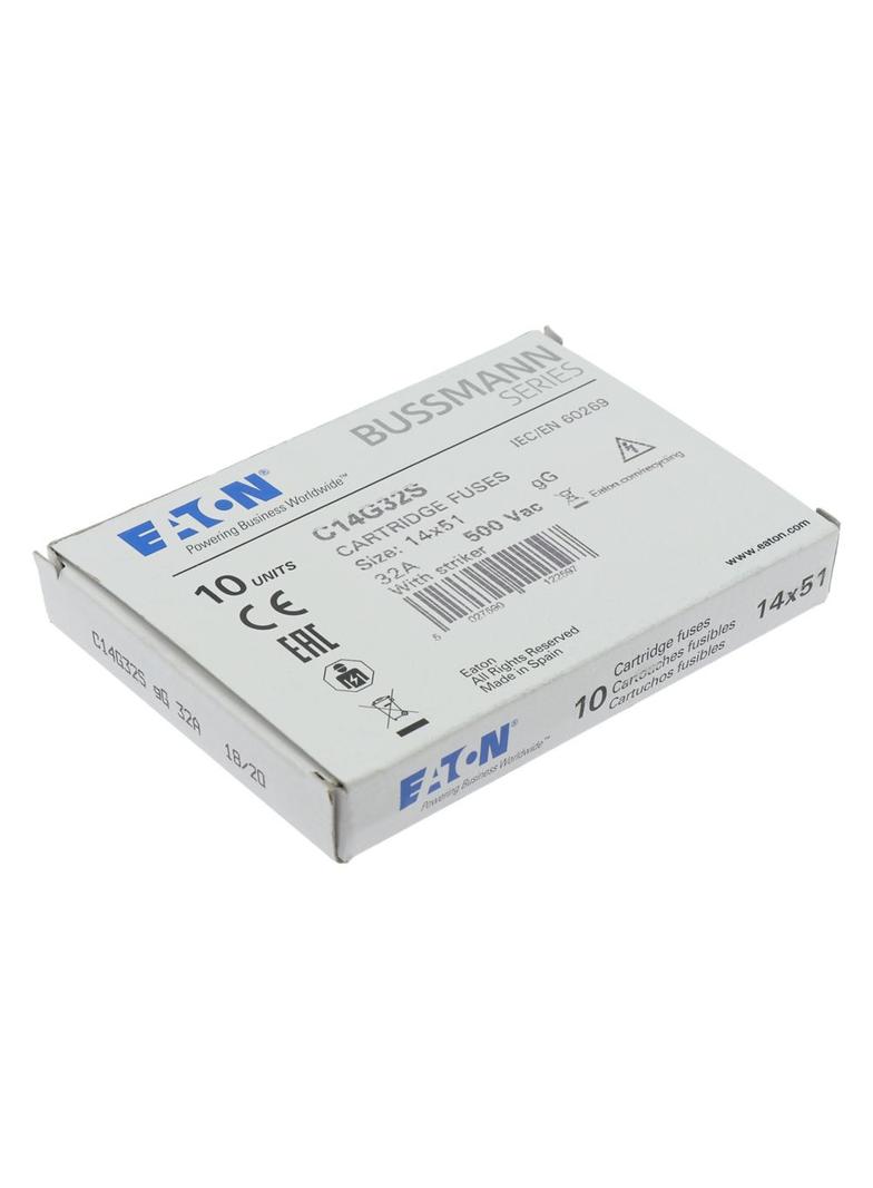 C14G32S Wkładka cylindryczna z wybijakiem 14x51 32A GG 500V AC C14G32S EATON